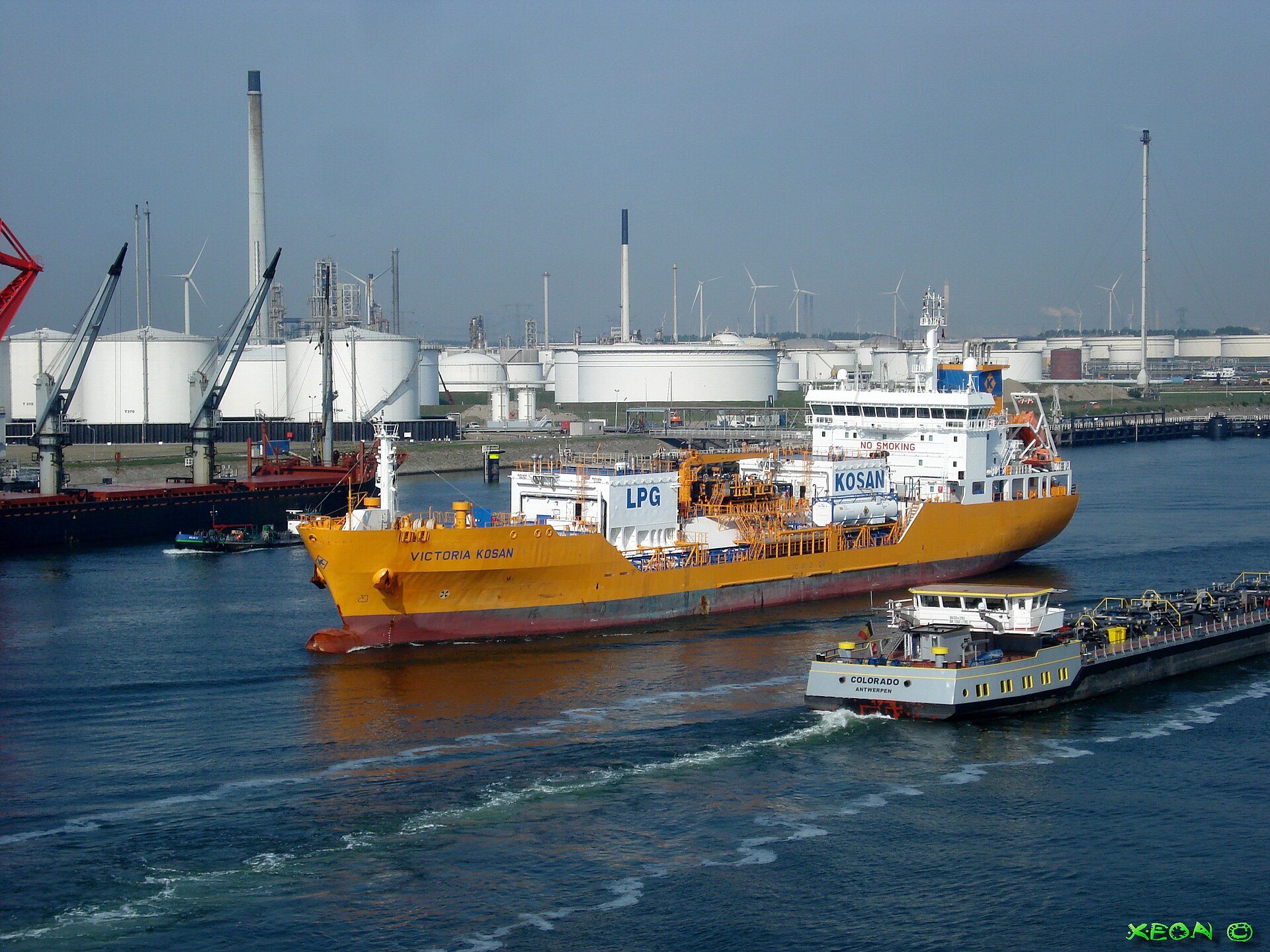 LPG carrier inbound at a petroleum port